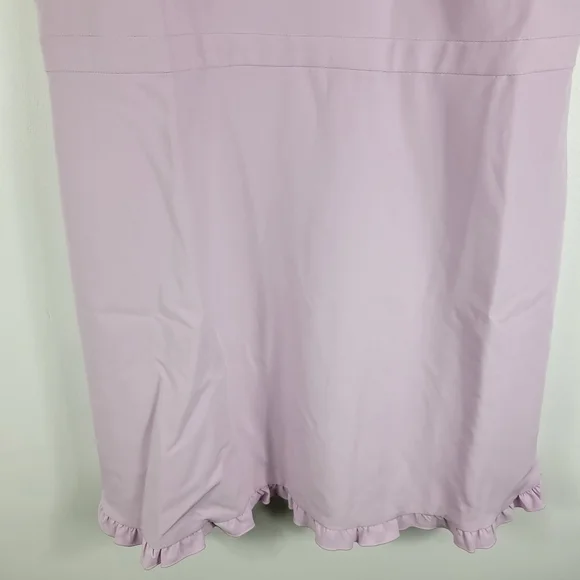 New Gal Meets Glam Emma Ruffle Peter Pan Collar Short Sleeve Sheath Dress Lilac - Picture 7 of 12